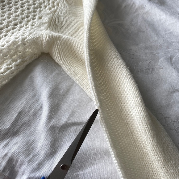 Introspect Womens Cream Open Knit Long Sleeve Cardigan Sweater Open Front Medium - Picture 12 of 13